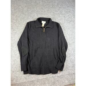 Neiman Marcus Sweater Mens Medium Black Cashmere Full Zip Cardigan Goth Grunge